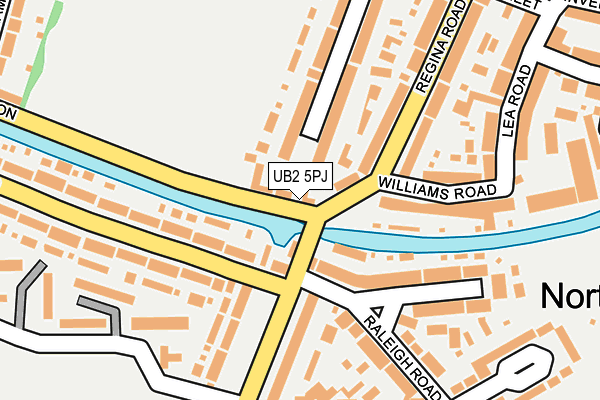 UB2 5PJ map - OS OpenMap – Local (Ordnance Survey)