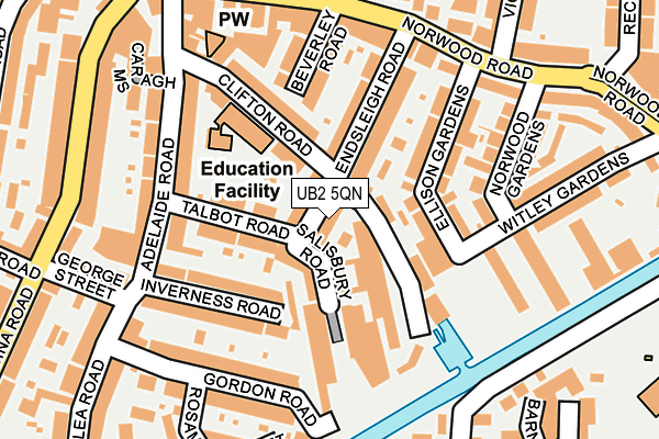 UB2 5QN map - OS OpenMap – Local (Ordnance Survey)