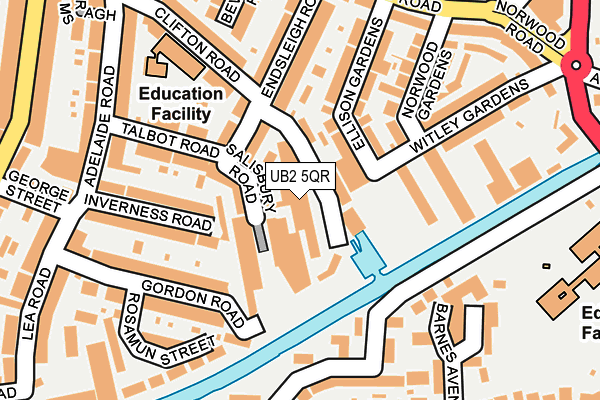 UB2 5QR map - OS OpenMap – Local (Ordnance Survey)