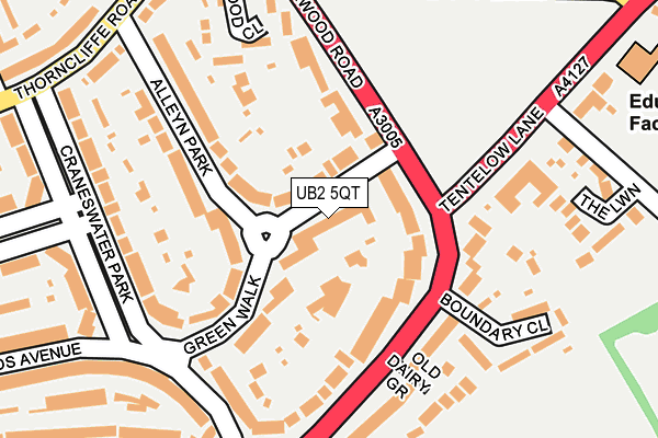UB2 5QT map - OS OpenMap – Local (Ordnance Survey)