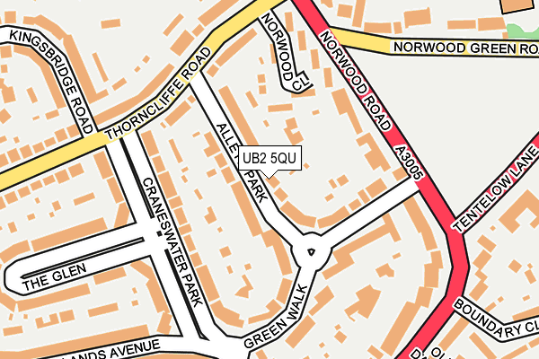 UB2 5QU map - OS OpenMap – Local (Ordnance Survey)