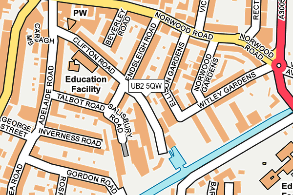 UB2 5QW map - OS OpenMap – Local (Ordnance Survey)