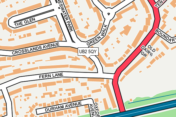 UB2 5QY map - OS OpenMap – Local (Ordnance Survey)