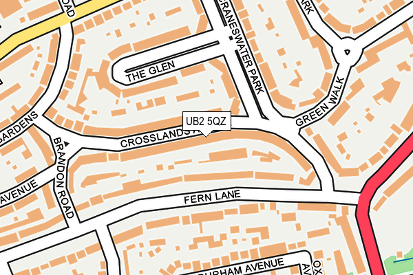UB2 5QZ map - OS OpenMap – Local (Ordnance Survey)