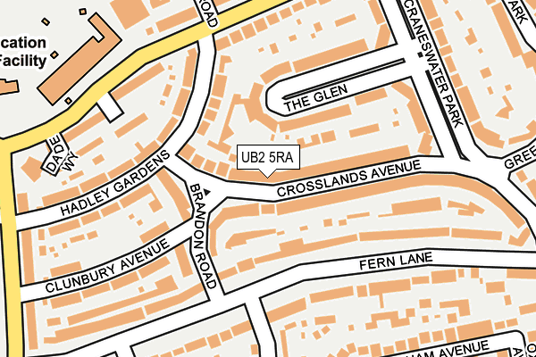 UB2 5RA map - OS OpenMap – Local (Ordnance Survey)