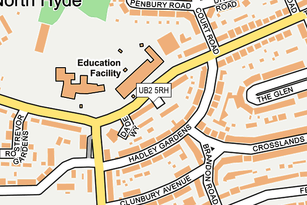 UB2 5RH map - OS OpenMap – Local (Ordnance Survey)