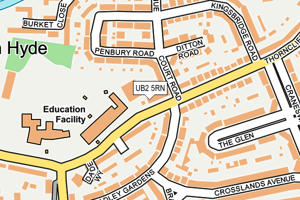 UB2 5RN map - OS OpenMap – Local (Ordnance Survey)