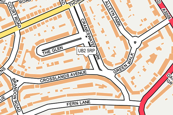UB2 5RP map - OS OpenMap – Local (Ordnance Survey)