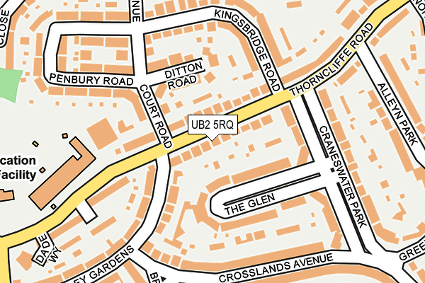 UB2 5RQ map - OS OpenMap – Local (Ordnance Survey)