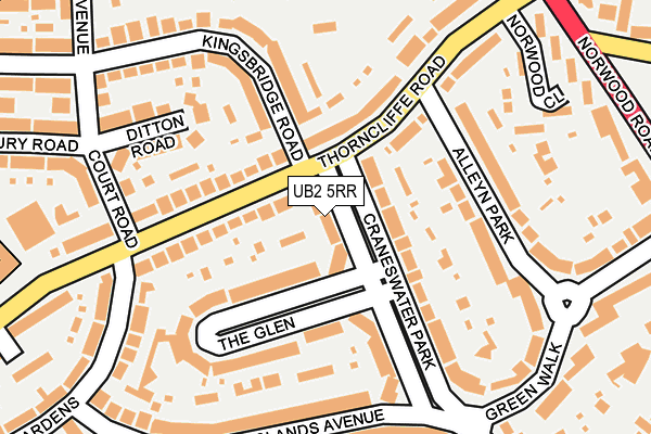 UB2 5RR map - OS OpenMap – Local (Ordnance Survey)