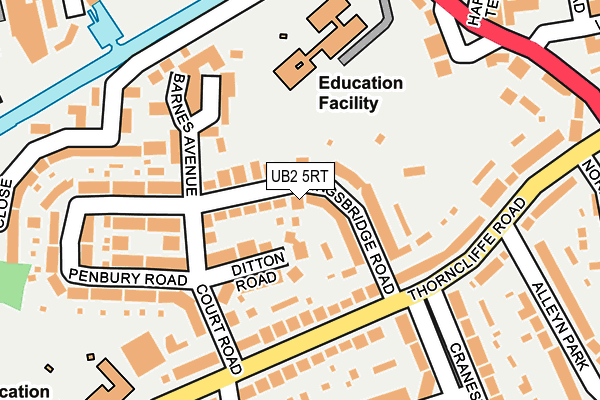 UB2 5RT map - OS OpenMap – Local (Ordnance Survey)
