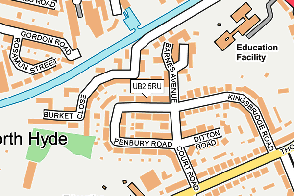 UB2 5RU map - OS OpenMap – Local (Ordnance Survey)