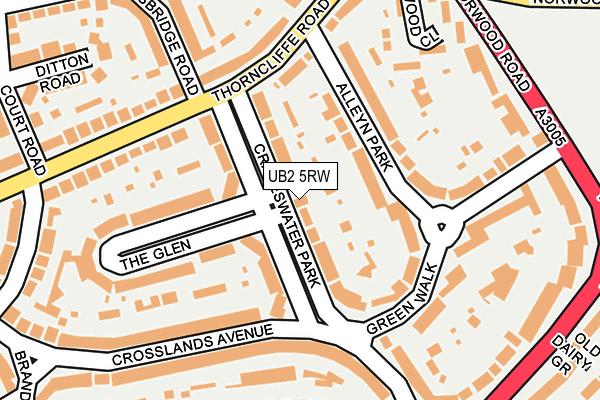 UB2 5RW map - OS OpenMap – Local (Ordnance Survey)