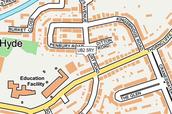 UB2 5RY map - OS OpenMap – Local (Ordnance Survey)
