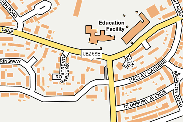 UB2 5SE map - OS OpenMap – Local (Ordnance Survey)