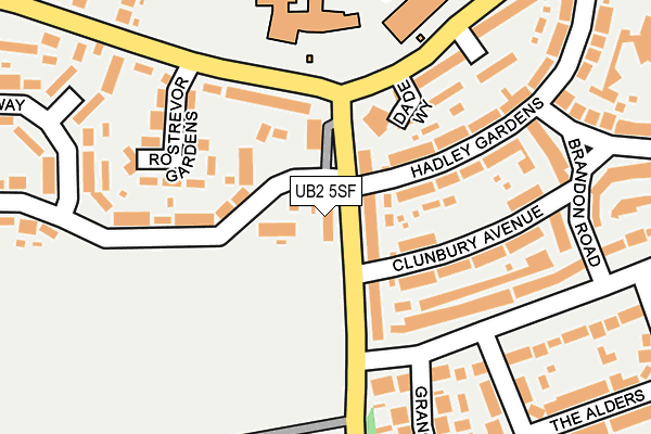 UB2 5SF map - OS OpenMap – Local (Ordnance Survey)