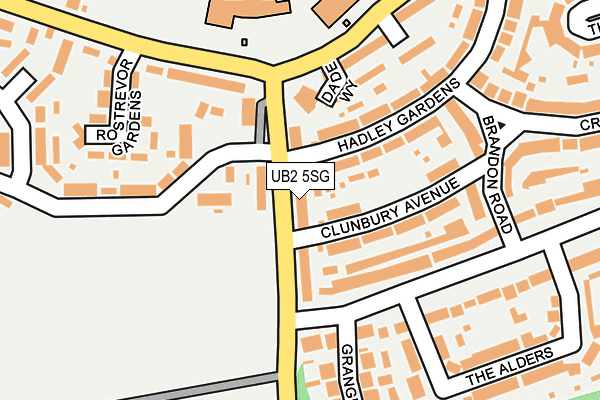 UB2 5SG map - OS OpenMap – Local (Ordnance Survey)