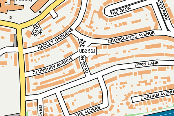 UB2 5SJ map - OS OpenMap – Local (Ordnance Survey)