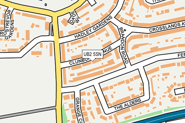 UB2 5SN map - OS OpenMap – Local (Ordnance Survey)
