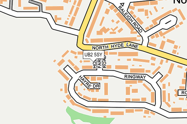 UB2 5SY map - OS OpenMap – Local (Ordnance Survey)