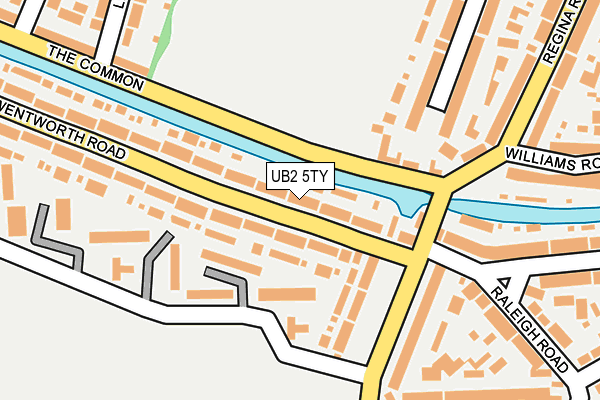 UB2 5TY map - OS OpenMap – Local (Ordnance Survey)