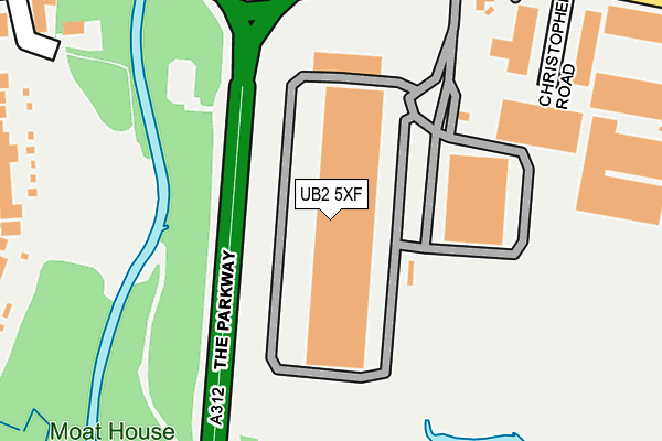 UB2 5XF map - OS OpenMap – Local (Ordnance Survey)