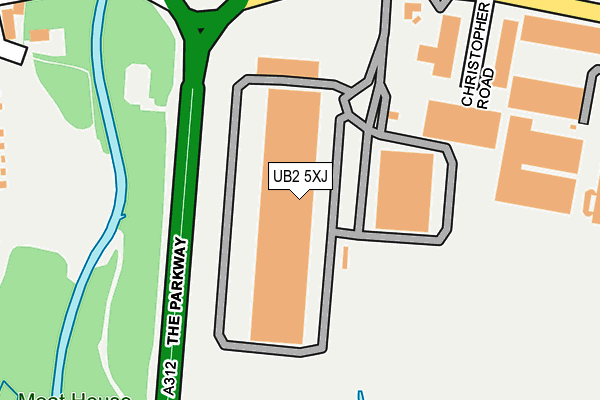 UB2 5XJ map - OS OpenMap – Local (Ordnance Survey)