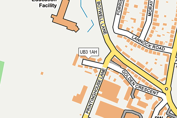 UB3 1AH map - OS OpenMap – Local (Ordnance Survey)