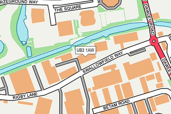 UB3 1AW map - OS OpenMap – Local (Ordnance Survey)