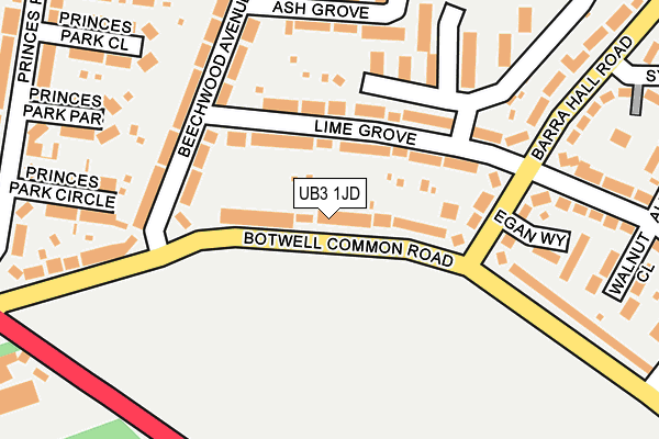 UB3 1JD map - OS OpenMap – Local (Ordnance Survey)