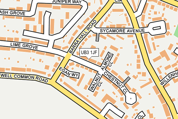UB3 1JF map - OS OpenMap – Local (Ordnance Survey)