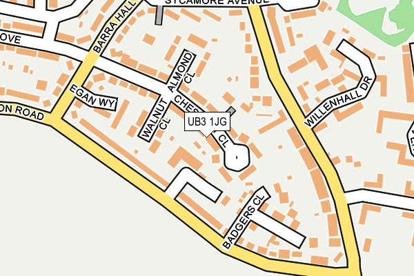 UB3 1JG map - OS OpenMap – Local (Ordnance Survey)
