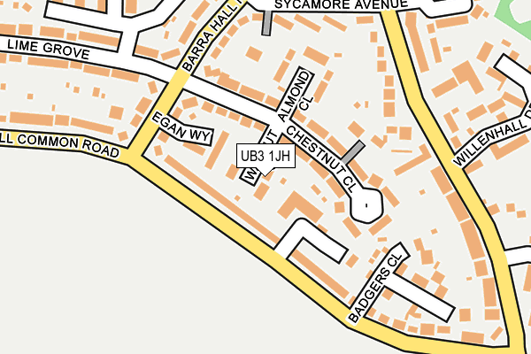 UB3 1JH map - OS OpenMap – Local (Ordnance Survey)