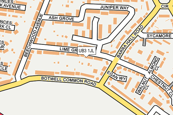 UB3 1JL map - OS OpenMap – Local (Ordnance Survey)