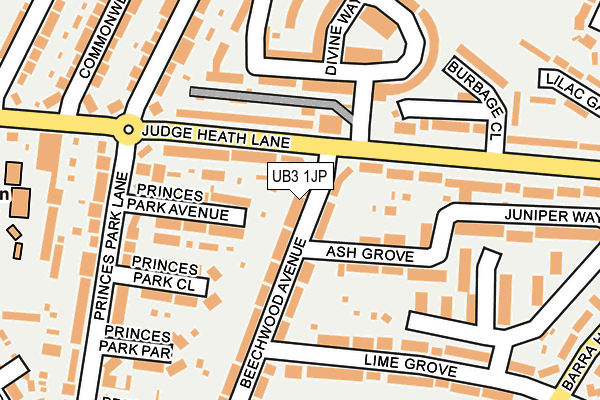 UB3 1JP map - OS OpenMap – Local (Ordnance Survey)