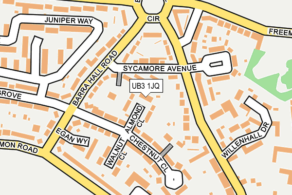 UB3 1JQ map - OS OpenMap – Local (Ordnance Survey)