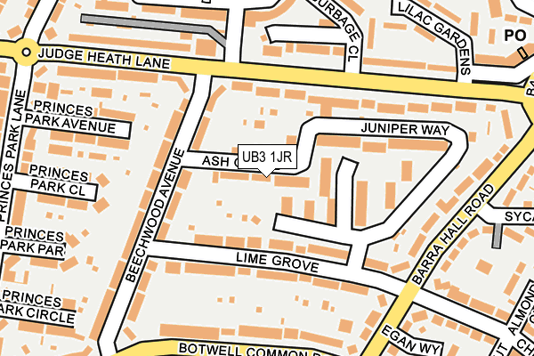 UB3 1JR map - OS OpenMap – Local (Ordnance Survey)
