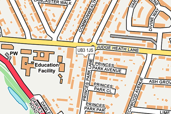 UB3 1JS map - OS OpenMap – Local (Ordnance Survey)