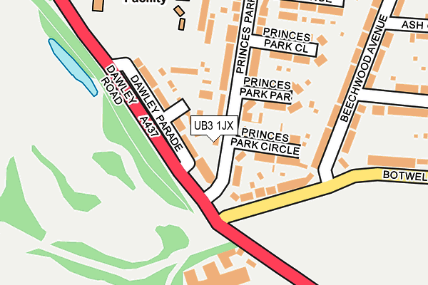 UB3 1JX map - OS OpenMap – Local (Ordnance Survey)