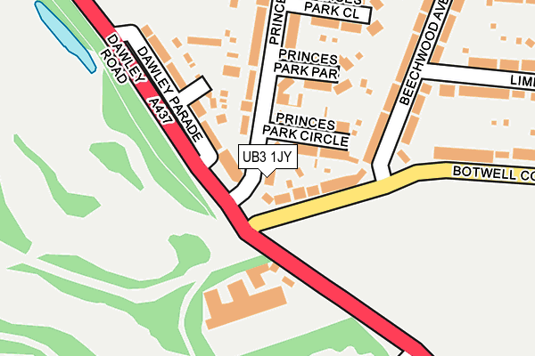 UB3 1JY map - OS OpenMap – Local (Ordnance Survey)