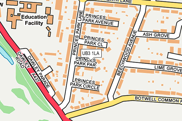 UB3 1LA map - OS OpenMap – Local (Ordnance Survey)