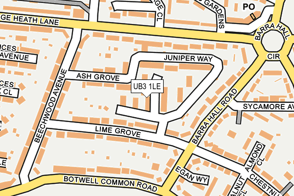 UB3 1LE map - OS OpenMap – Local (Ordnance Survey)