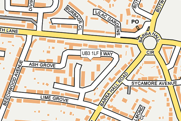 UB3 1LF map - OS OpenMap – Local (Ordnance Survey)