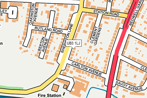 UB3 1LJ map - OS OpenMap – Local (Ordnance Survey)