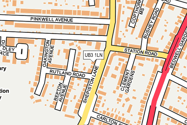 UB3 1LN map - OS OpenMap – Local (Ordnance Survey)