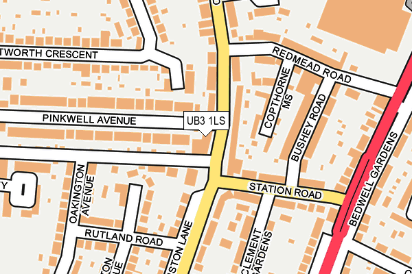 UB3 1LS map - OS OpenMap – Local (Ordnance Survey)