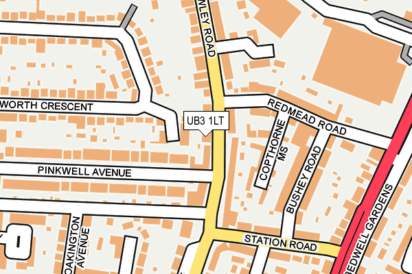 UB3 1LT map - OS OpenMap – Local (Ordnance Survey)