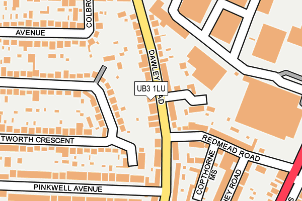 UB3 1LU map - OS OpenMap – Local (Ordnance Survey)