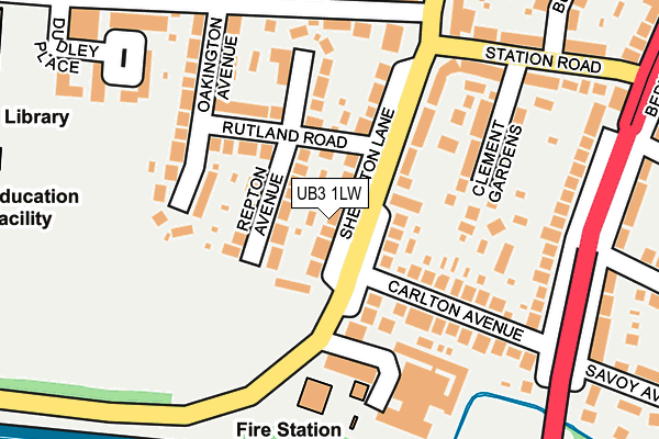 UB3 1LW map - OS OpenMap – Local (Ordnance Survey)