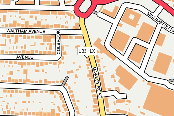 UB3 1LX map - OS OpenMap – Local (Ordnance Survey)